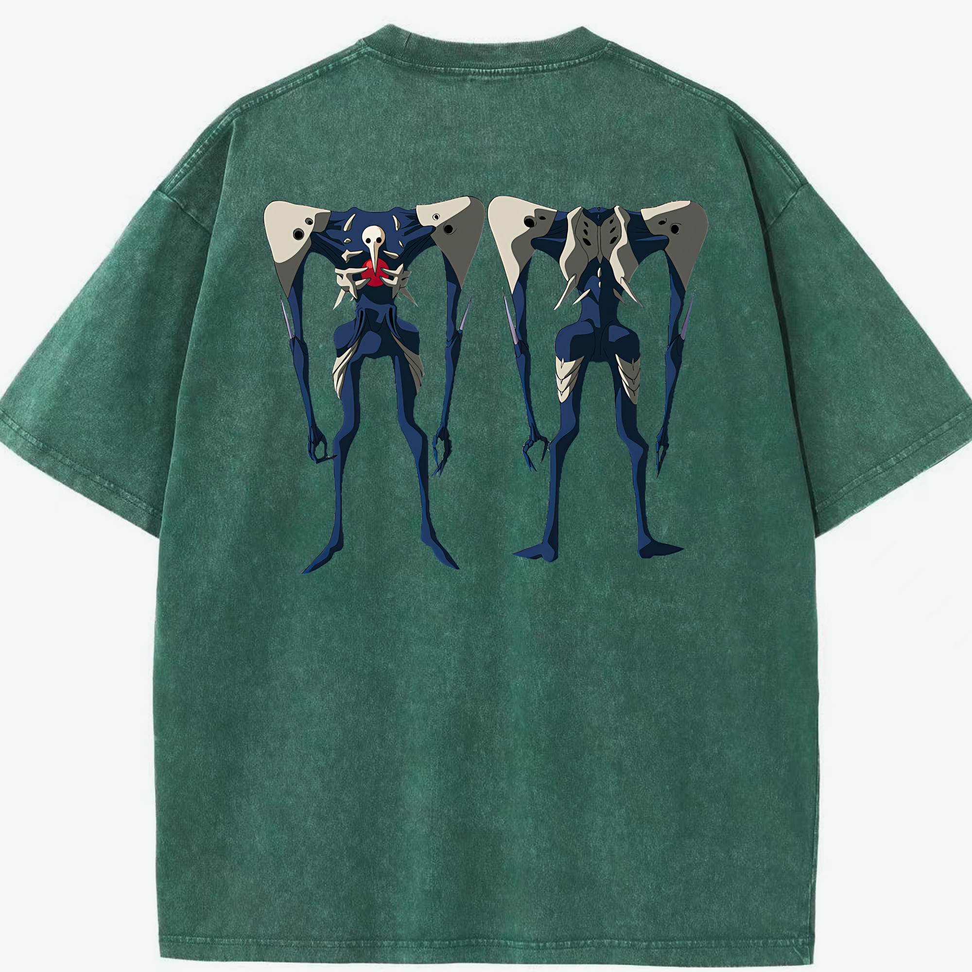 （画像用） EVA 新世紀エヴァンゲリオン 綿100% ヴィンテージ風 半袖Tシャツ（背面プリント）